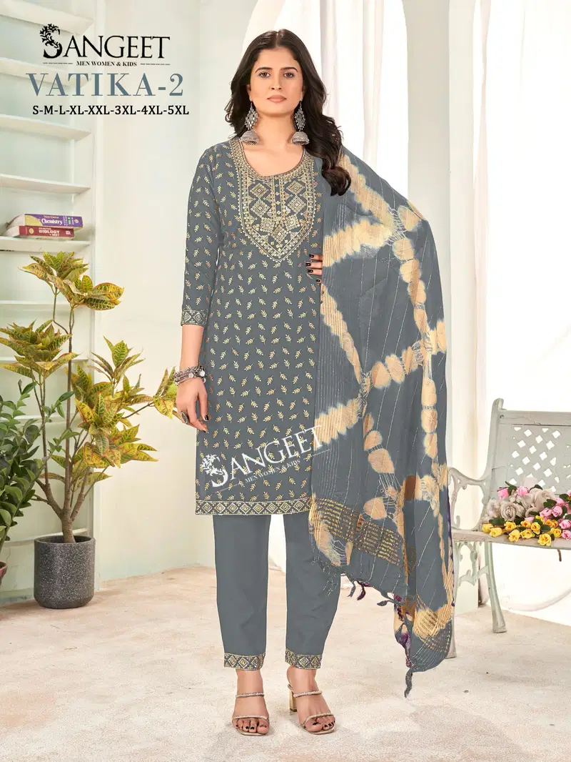 Vatika 2 By Sangeet Rayon Printed Kurti With Bottom Dupatta Orders In India